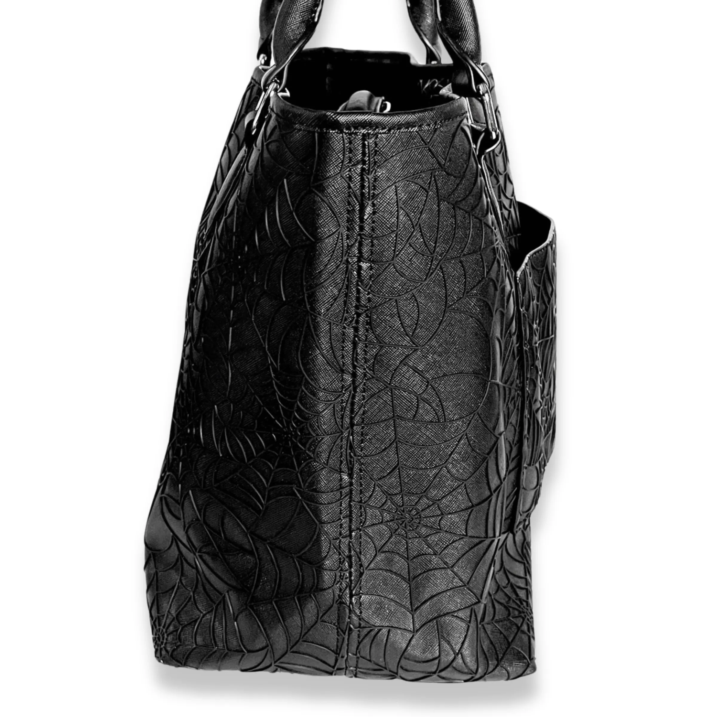 Black Leatherette Trick or Travel Tote