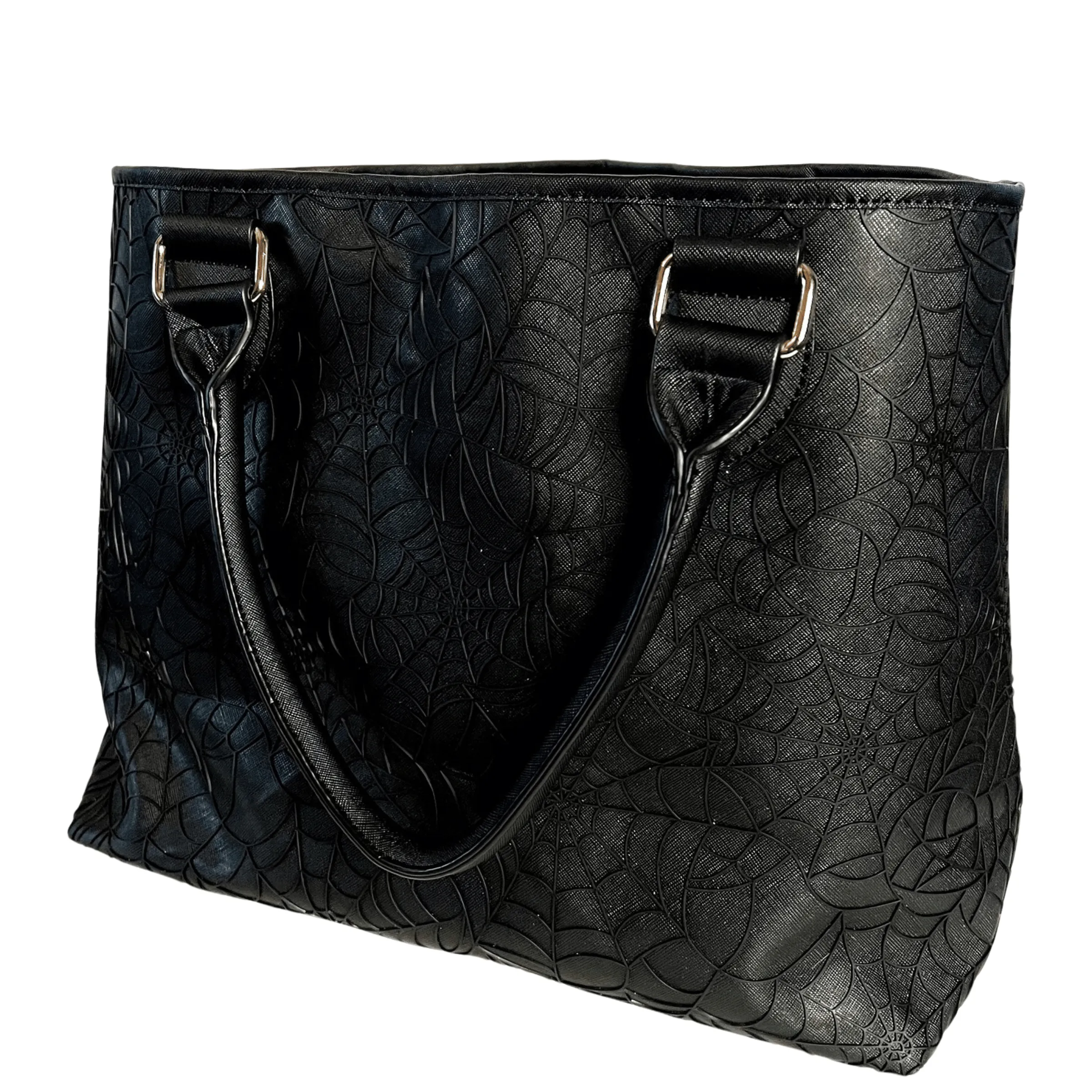 Black Leatherette Trick or Travel Tote