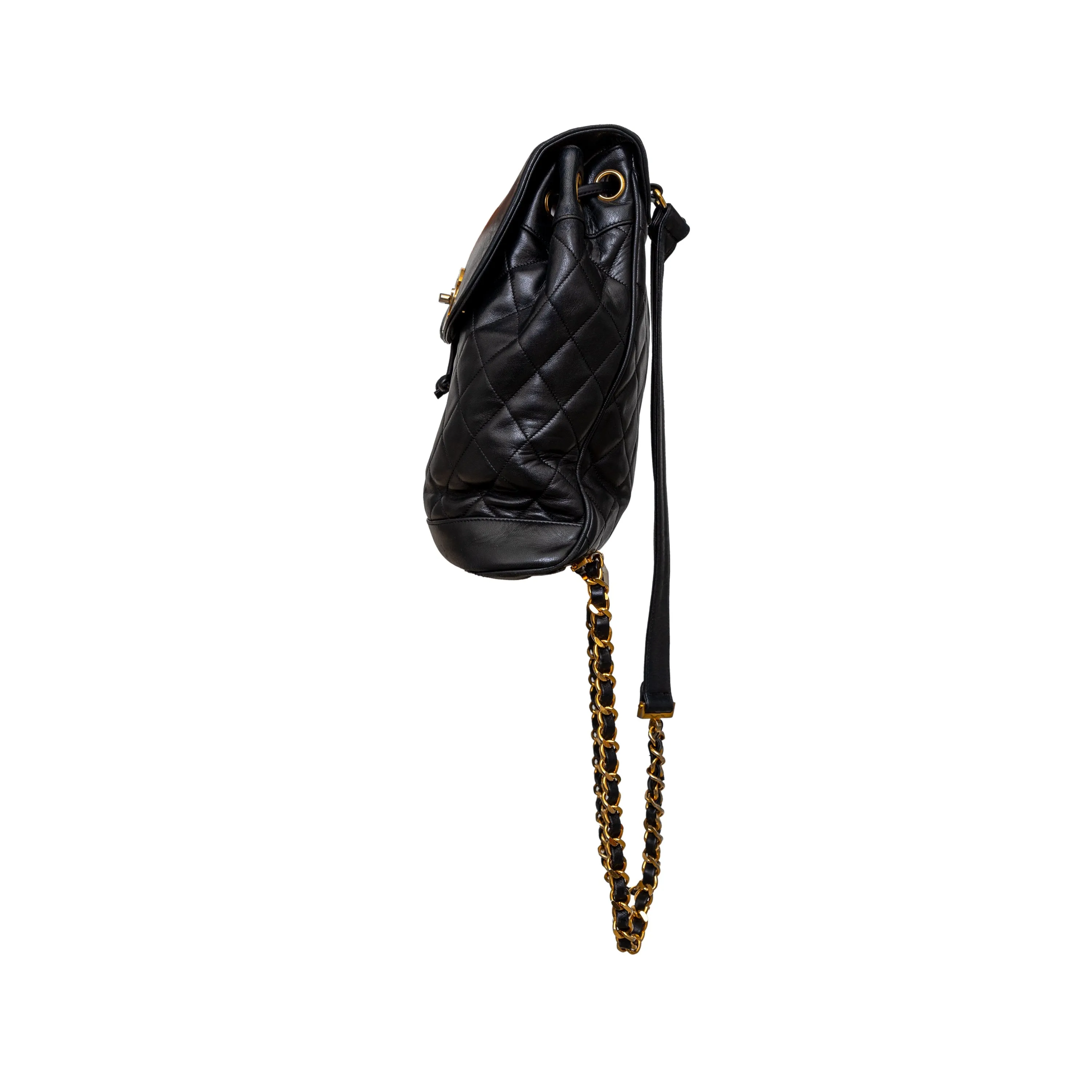 Chanel Vintage Quilted Lambskin Drawstring Backpack - '90s