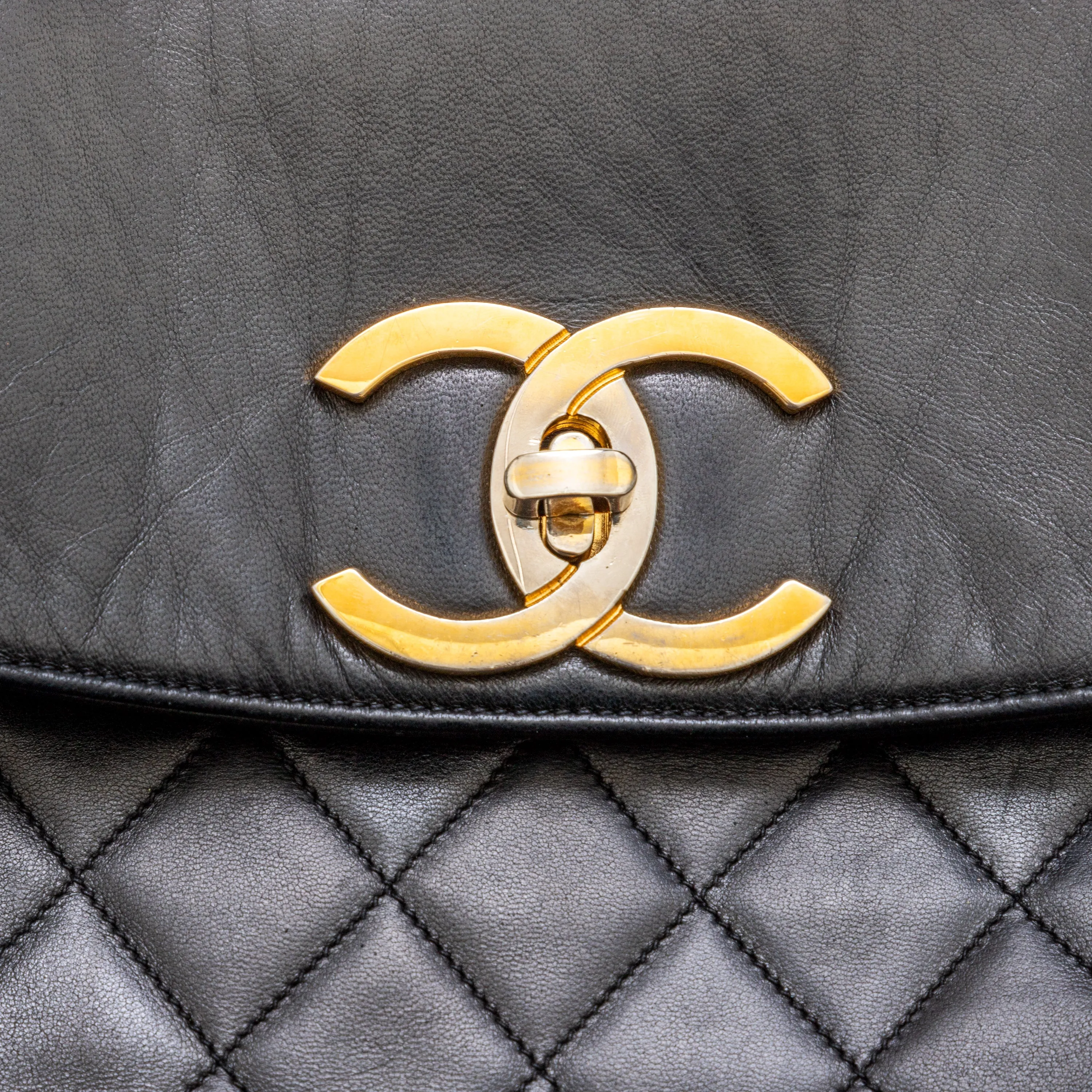 Chanel Vintage Quilted Lambskin Drawstring Backpack - '90s