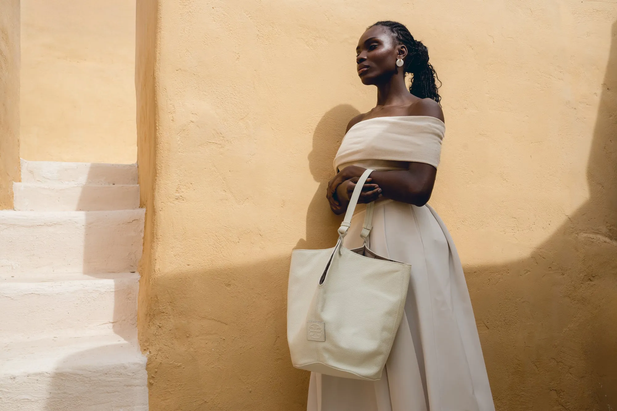 Helena Leather Shoulder Bag -  Taupe