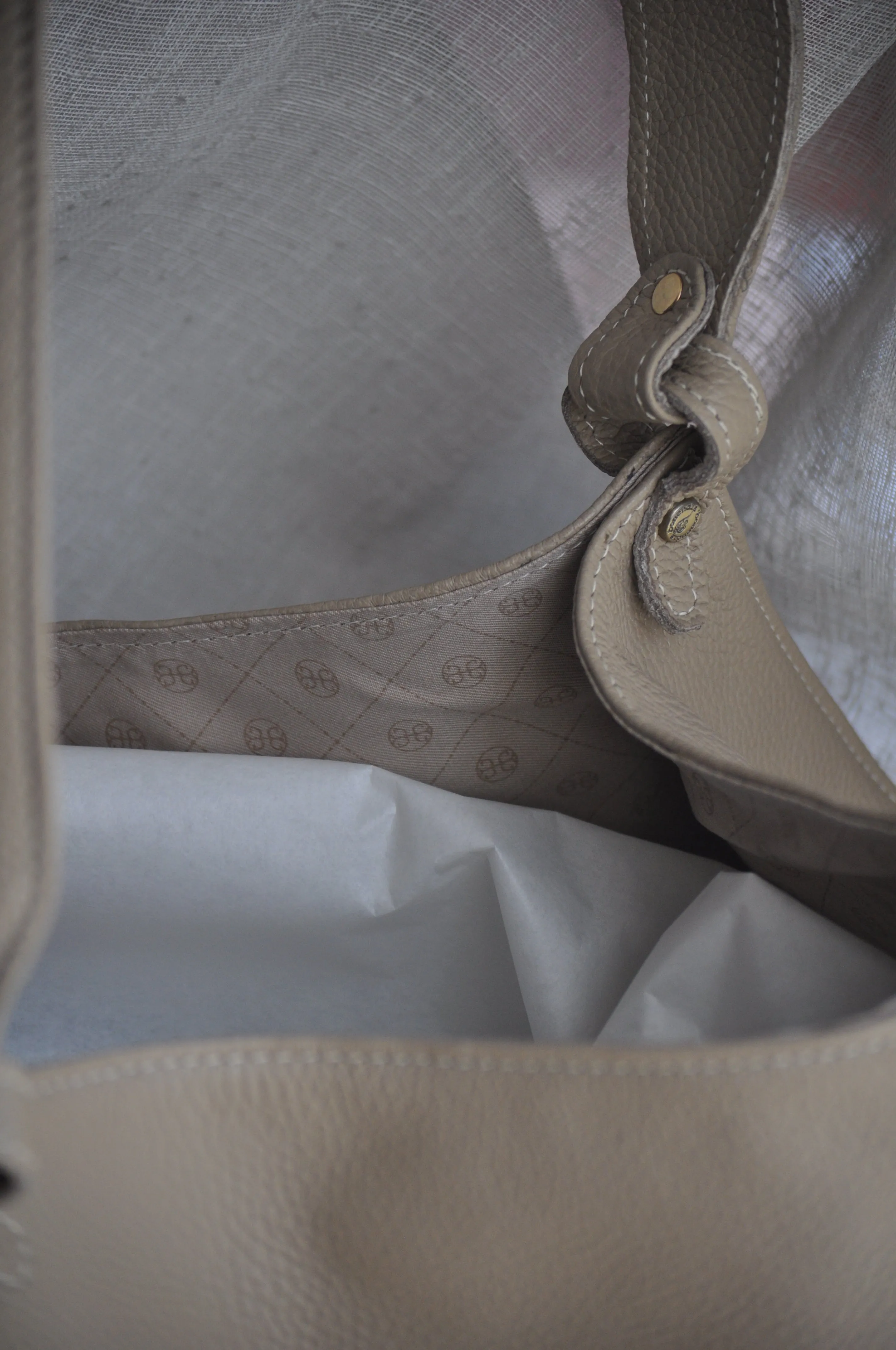 Helena Leather Shoulder Bag -  Taupe