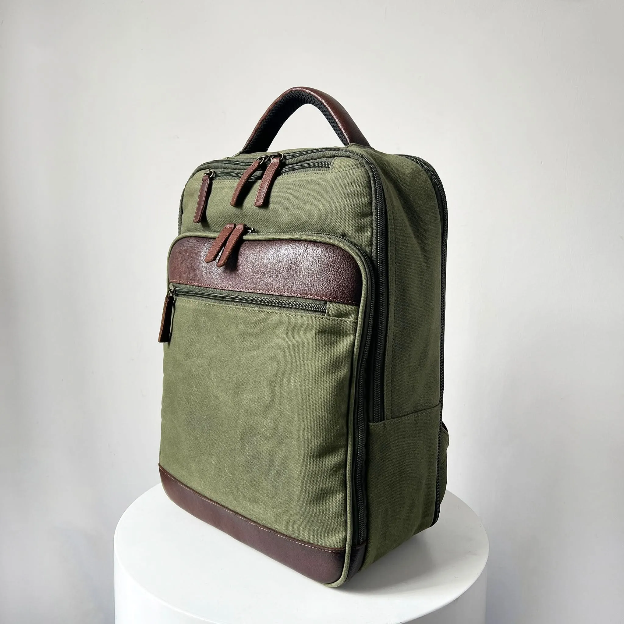 Maxwell Waxed Canvas with Leather Backpack