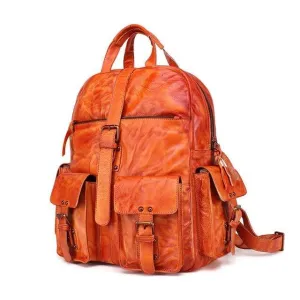 Men Backpack Vintage Leather Travel 15.6"