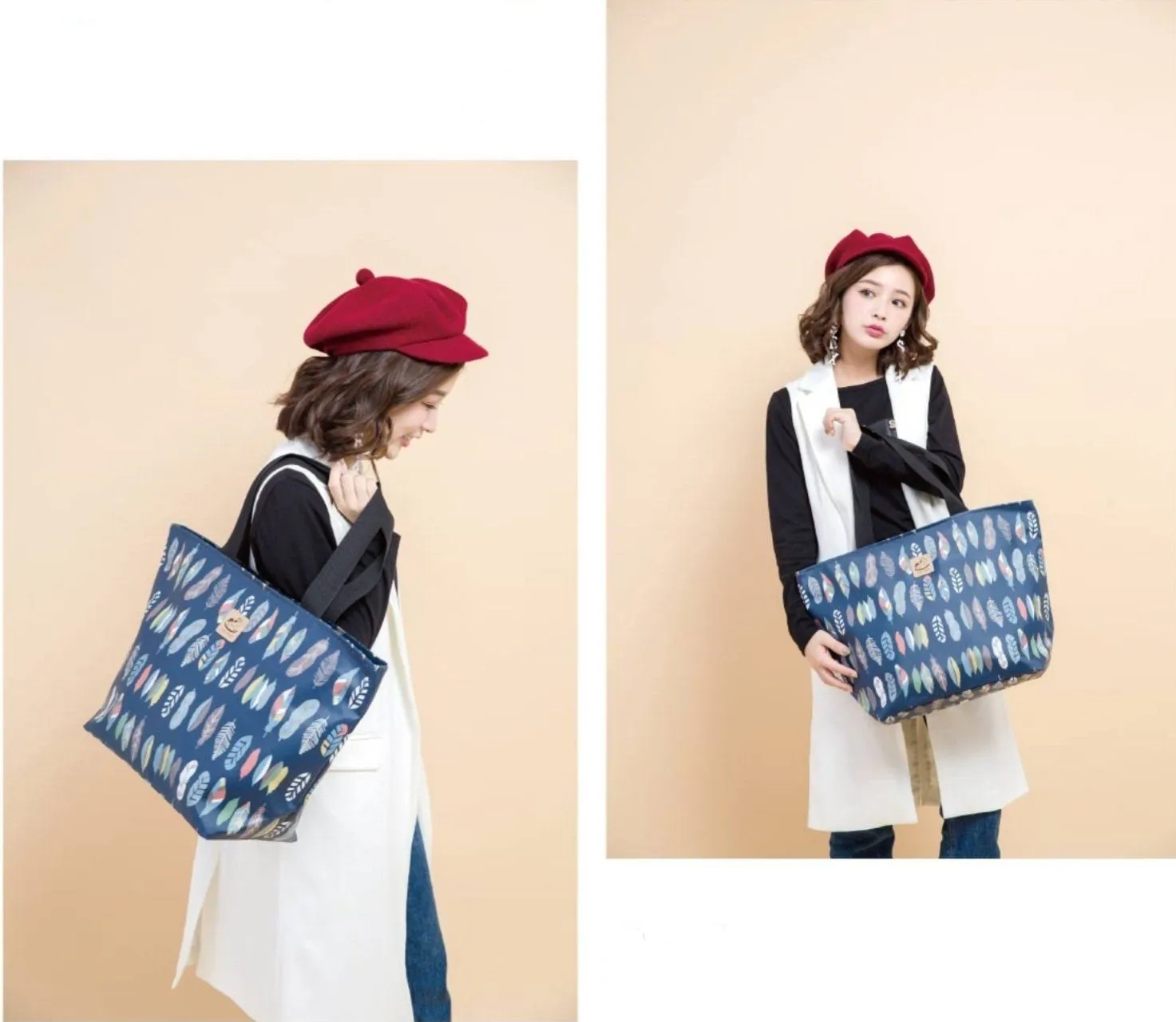 Navy Blue Lemon Grove Large Travel Tote