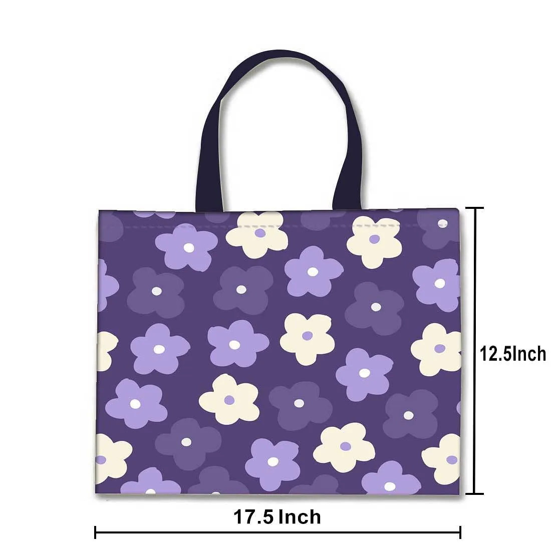 Nutcase Designer Tote Bag for Women Gym Beach Travel Shopping Fashion Bags with Zip Closure and Internal Pocket - Purple Flowers