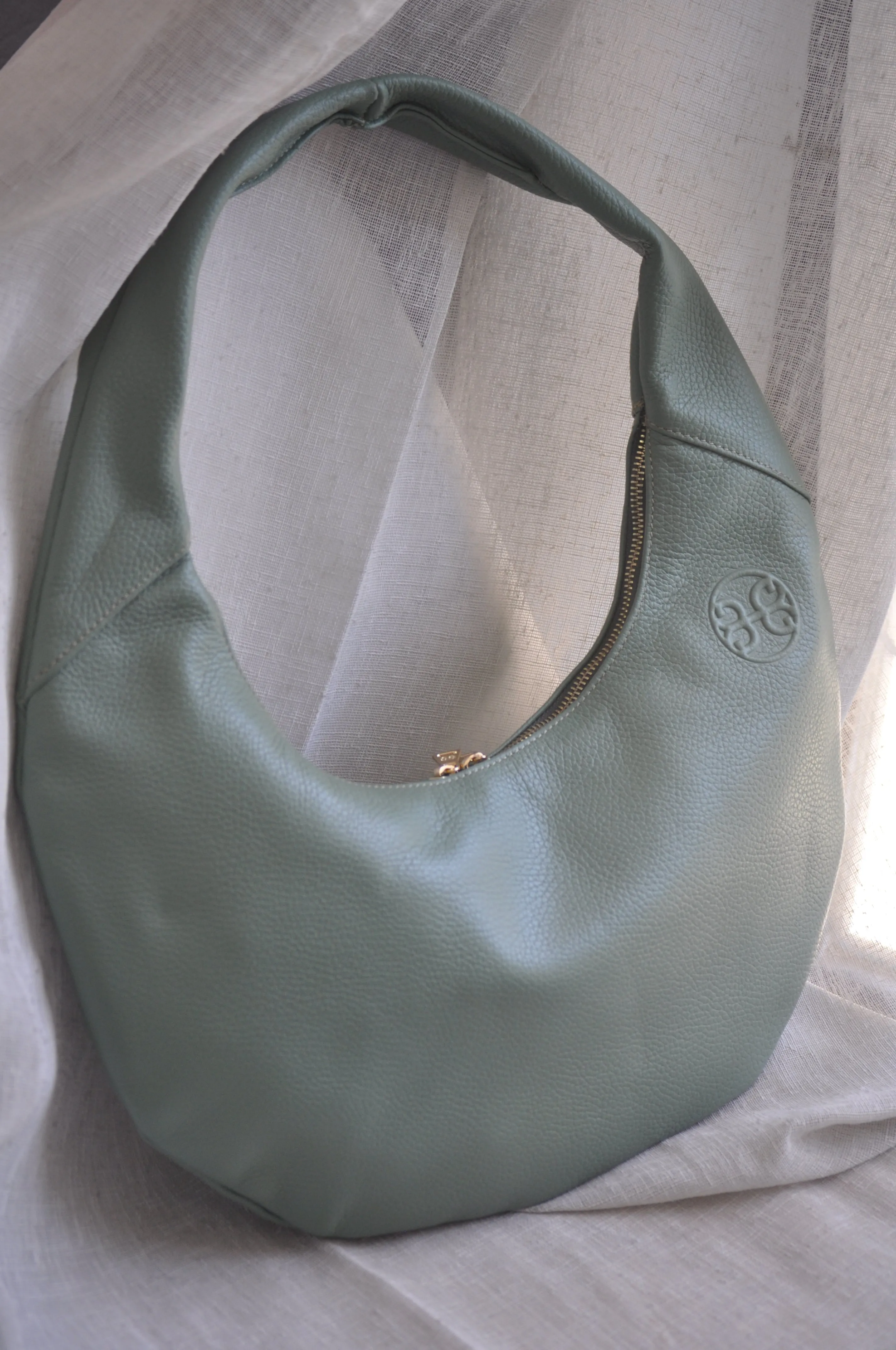 Ophelia Leather Shoulder Bag - Sage