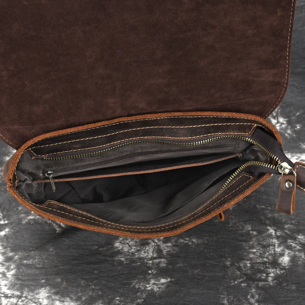 Retro Simple Leather Backpack 8110