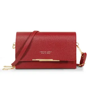 Sleek Maroon Multi-Pocket Crossbody Bag