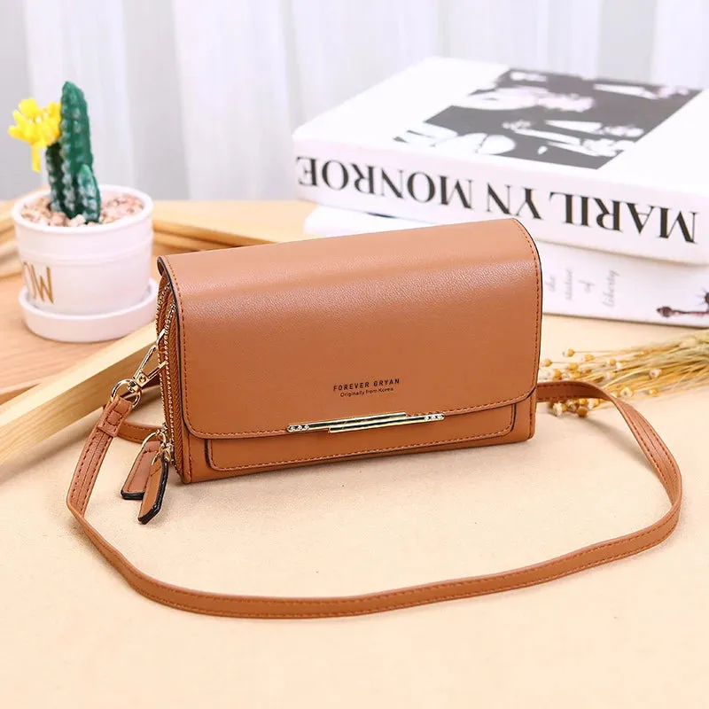 Sleek Maroon Multi-Pocket Crossbody Bag