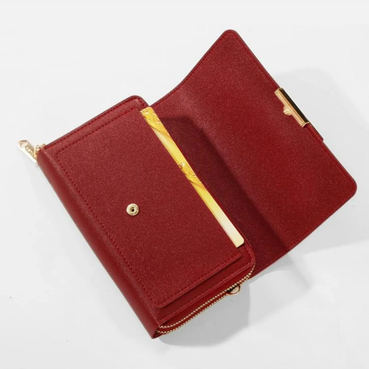 Sleek Maroon Multi-Pocket Crossbody Bag