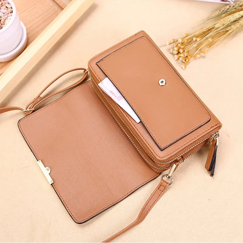 Sleek Maroon Multi-Pocket Crossbody Bag