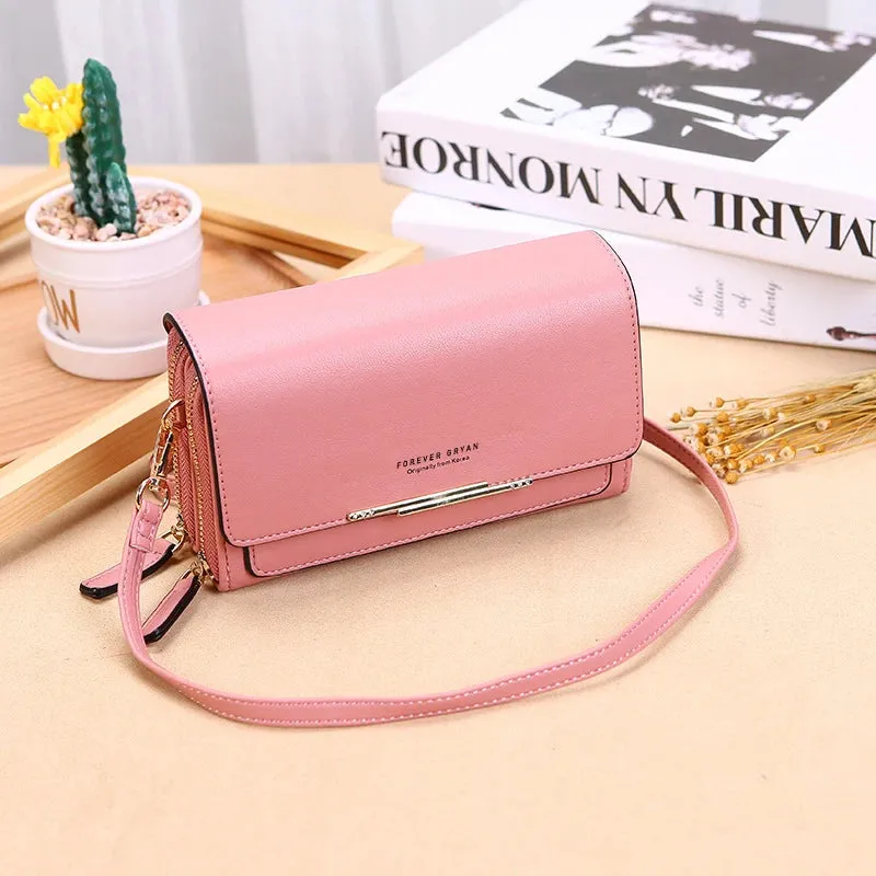 Sleek Maroon Multi-Pocket Crossbody Bag