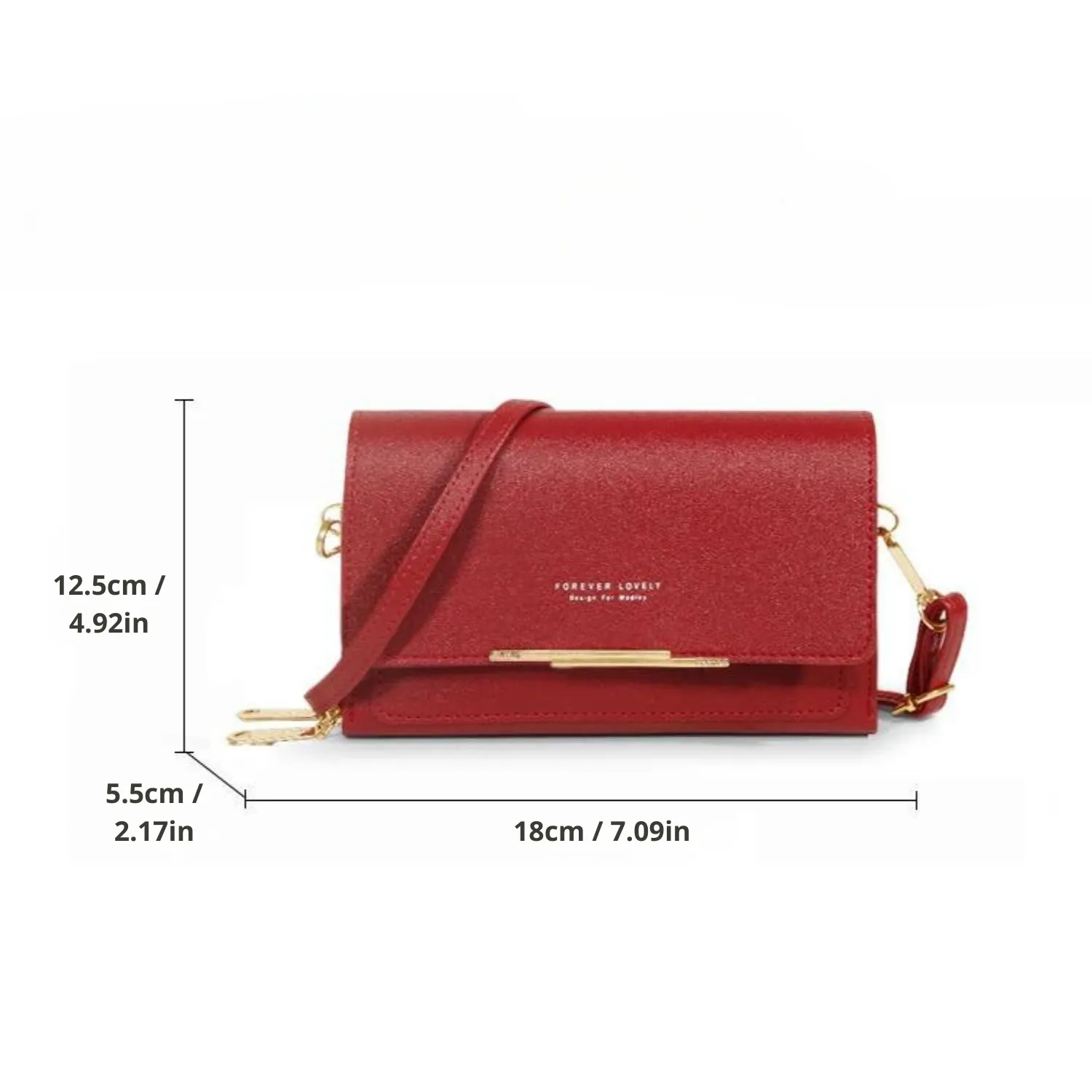 Sleek Maroon Multi-Pocket Crossbody Bag
