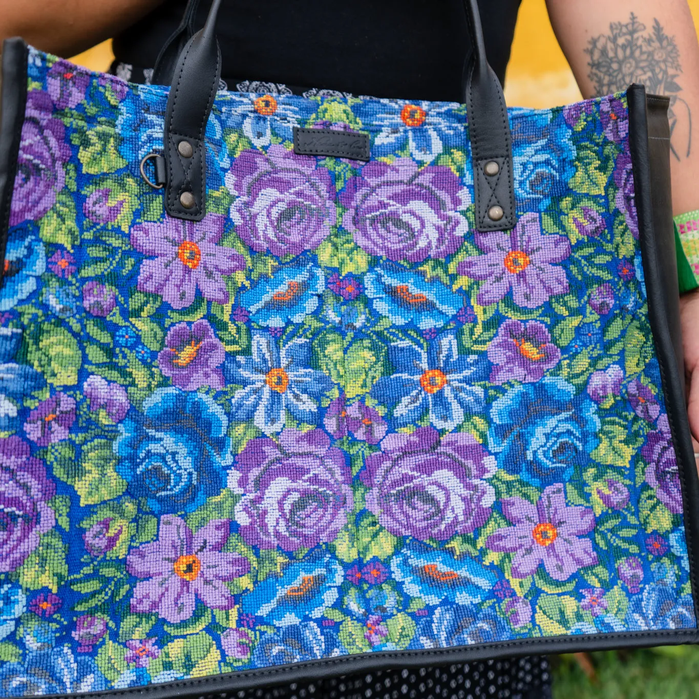 THE PERFECT TRAVEL TOTE - OOAK HUIPIL - BLACK - NO. 12806