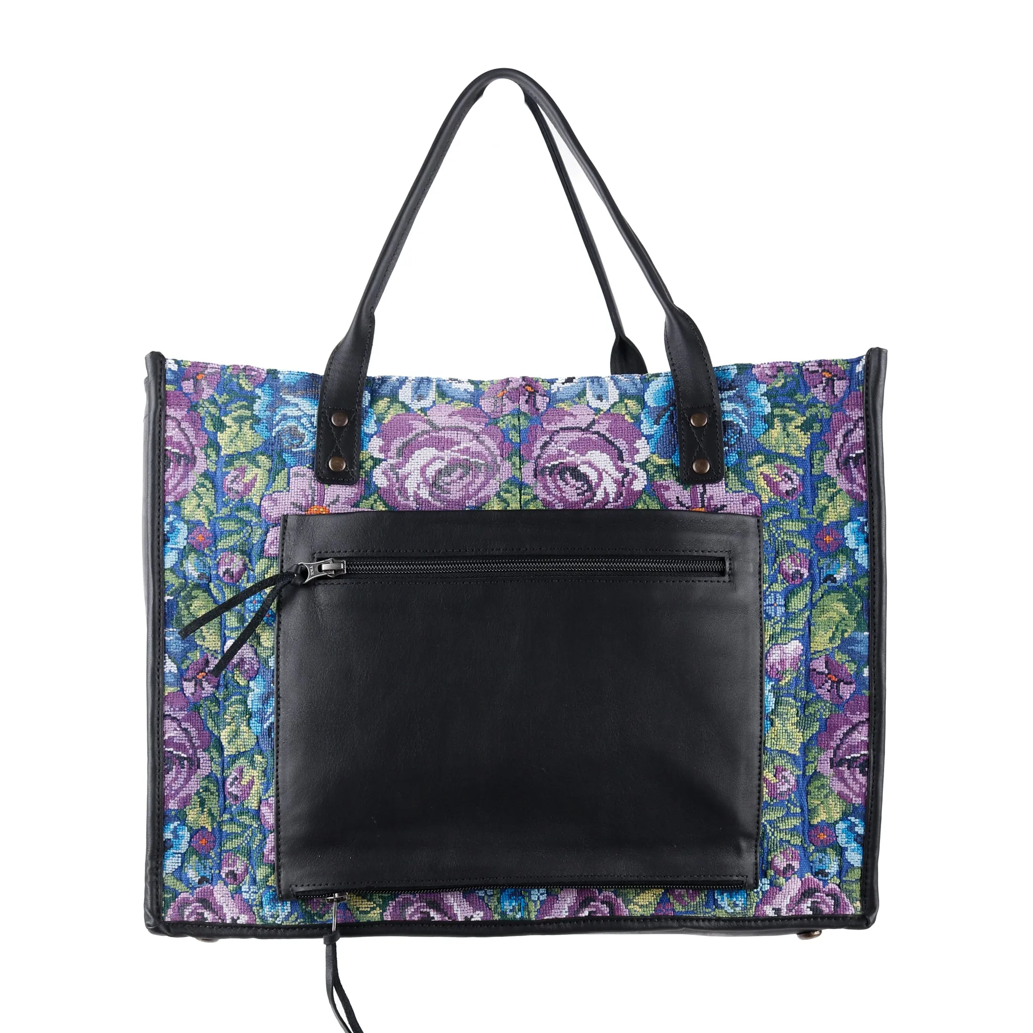 THE PERFECT TRAVEL TOTE - OOAK HUIPIL - BLACK - NO. 12806