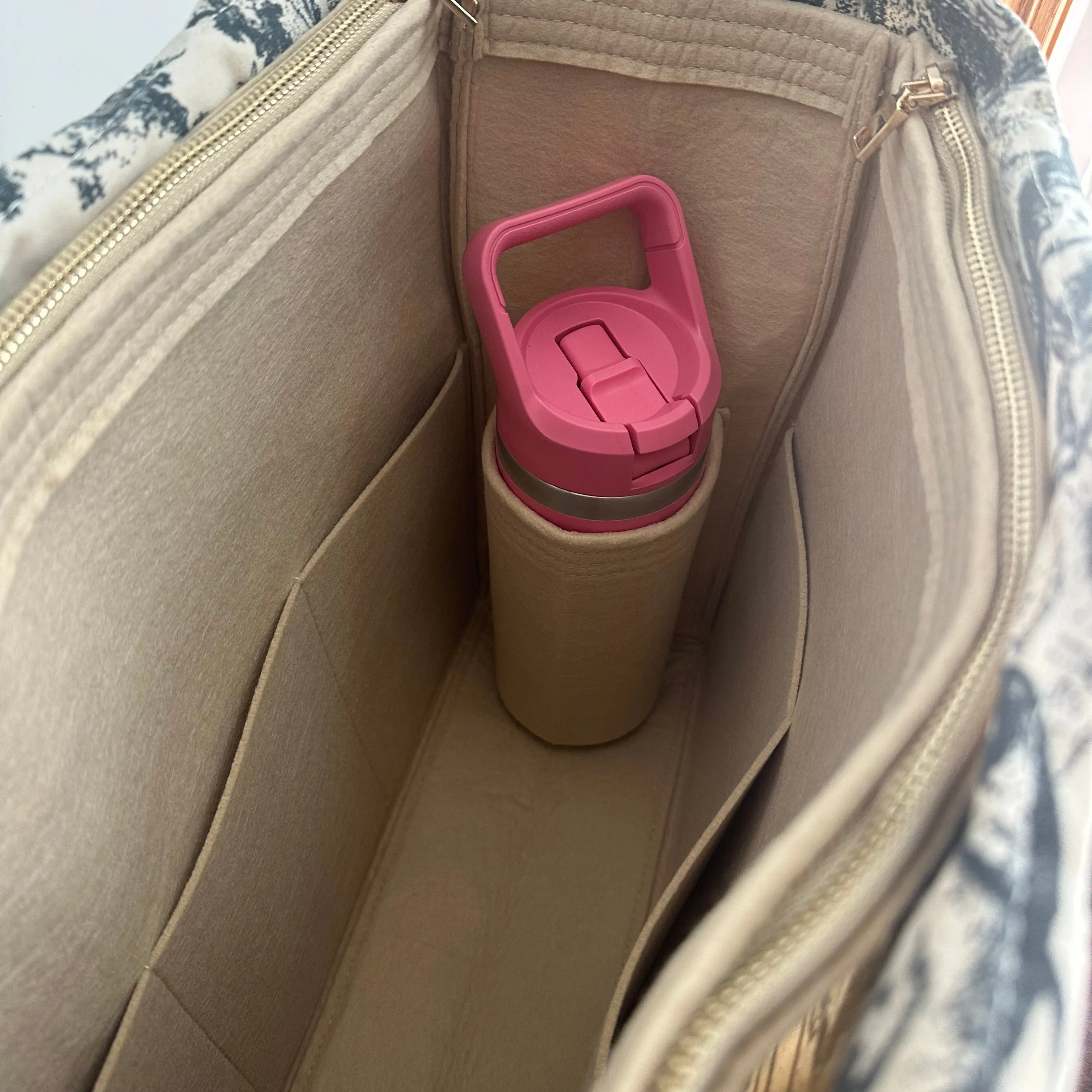 The Tote Bag - Canvas Dior in Pink/Gray