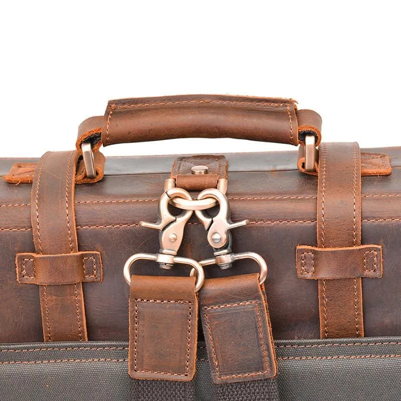 Vintage Brown Leather Backpack for Men