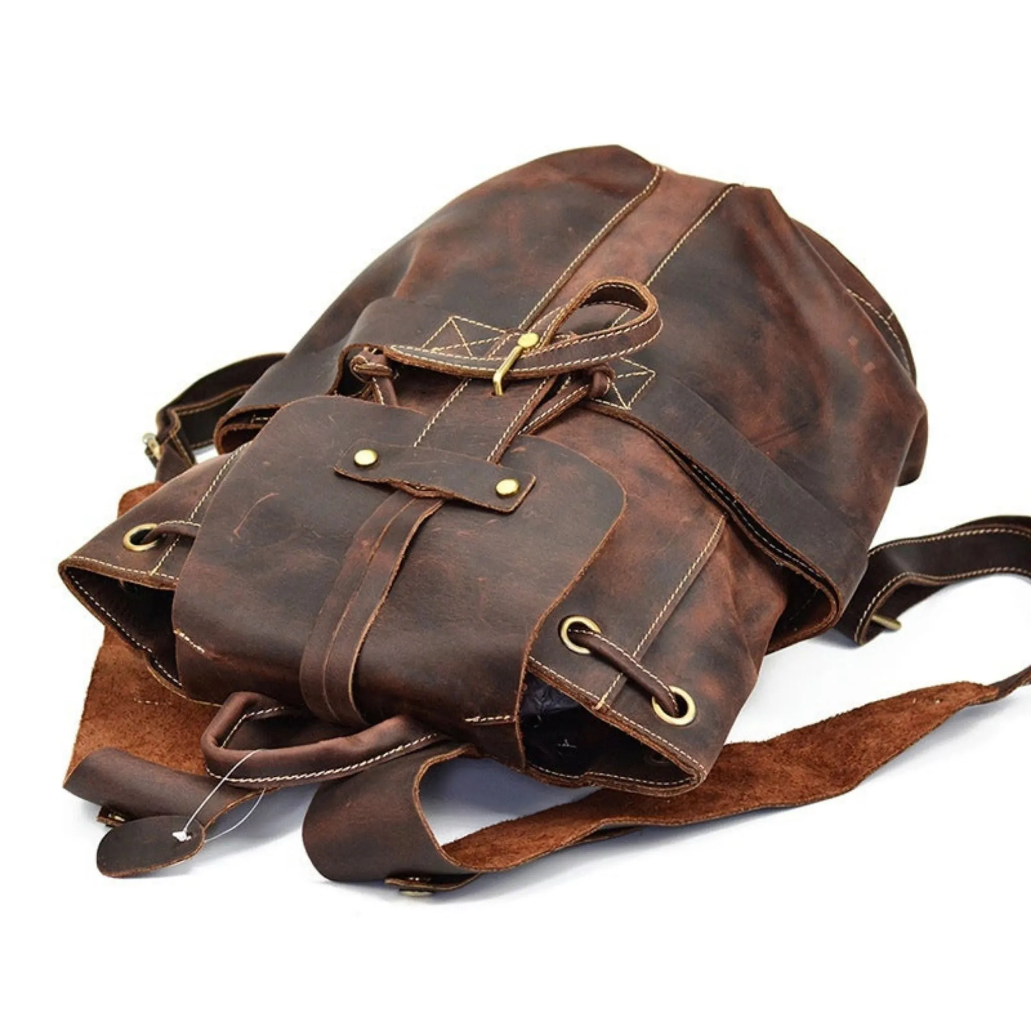 Vintage Handmade Leather Laptop Backpack