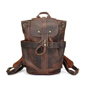 Vintage Handmade Leather Laptop Backpack
