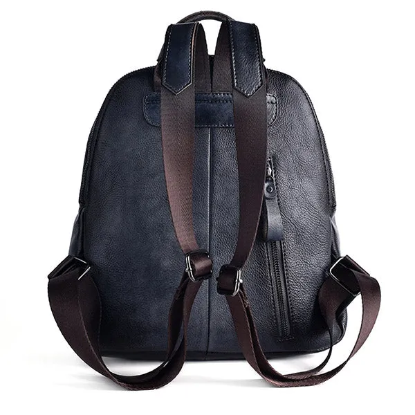 Womens Funky Brown Leather Backpack Purse Vintage Backpacks for Women
